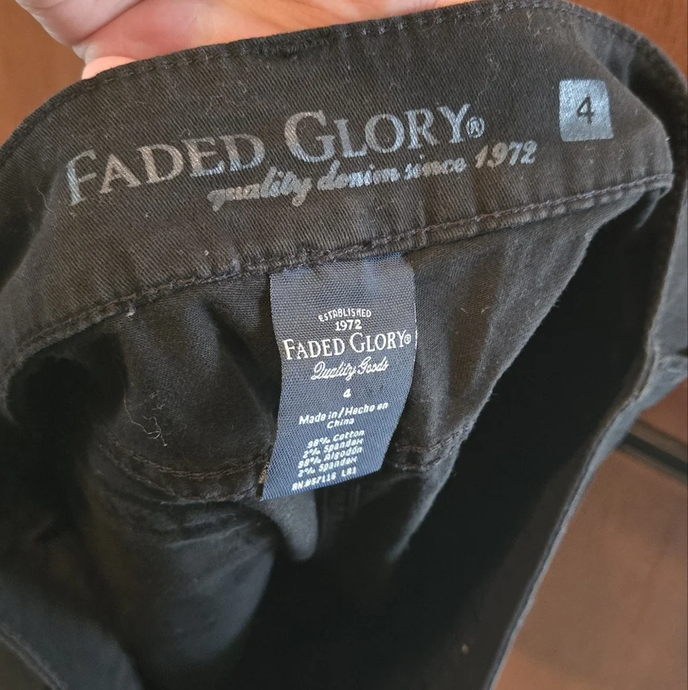 Faded Glory NWT Women's Black denim Shorts Sz4 - Picture 5 of 6
